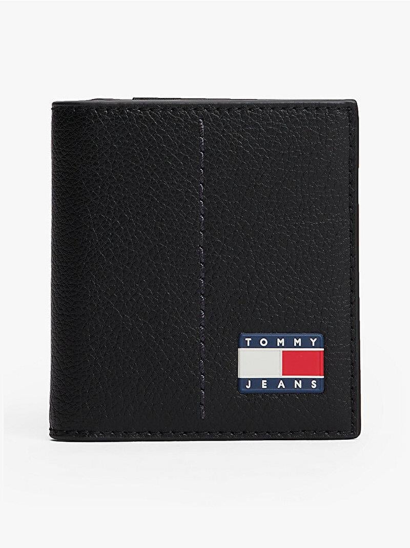 Tommy Hilfiger Tommy Hilfiger Erkek Dikiş Detaylı Bayrak Logolu Bozuk Para Cepli Siyah Cüzdan AM0AM13698-BDS