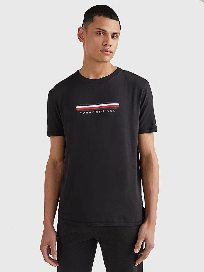 Tommy Hilfiger Tommy Hilfiger Erkek Dokuma Kumaş Kısa Kol Düz Model BDS T-Shirt UM0UM02348-BDS