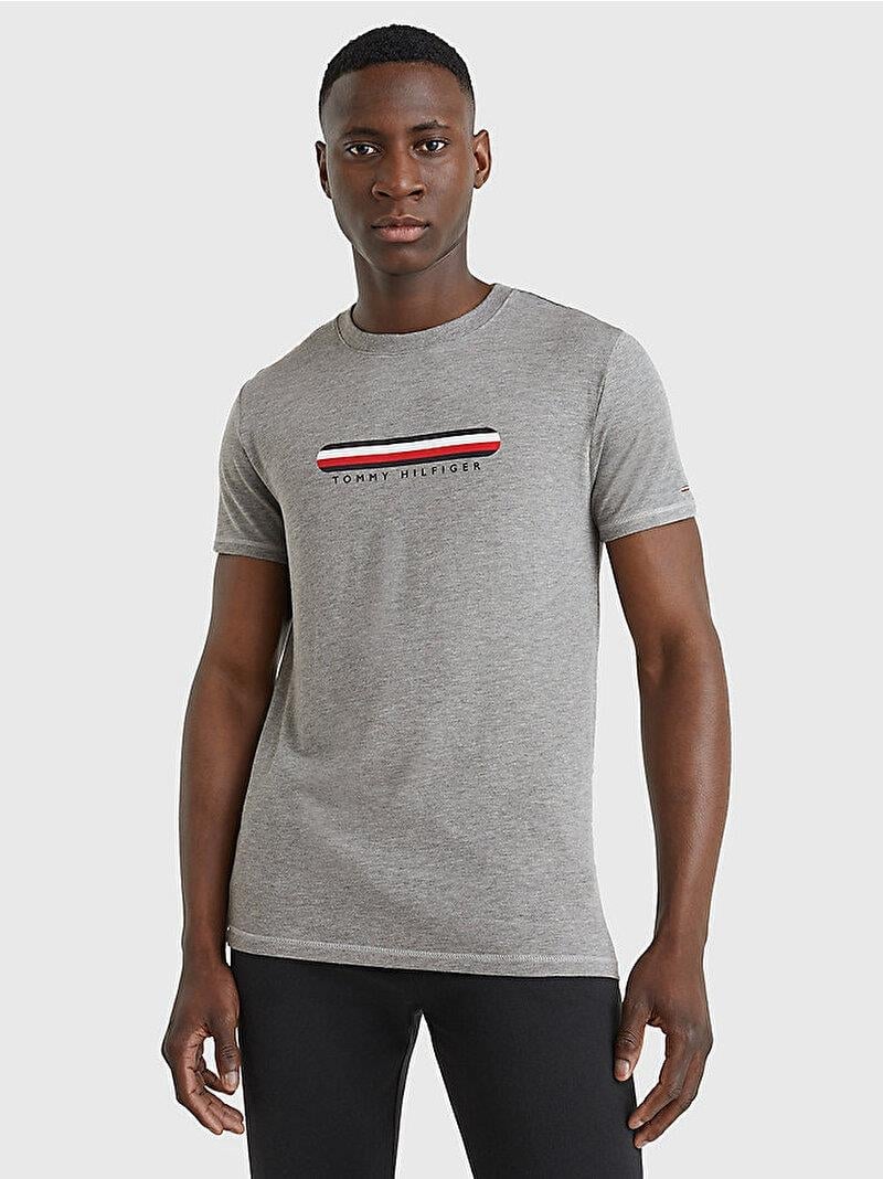 Tommy Hilfiger Tommy Hilfiger Erkek Dokuma Kumaş Kısa Kol Düz Model P4A T-Shirt UM0UM02348-P4A