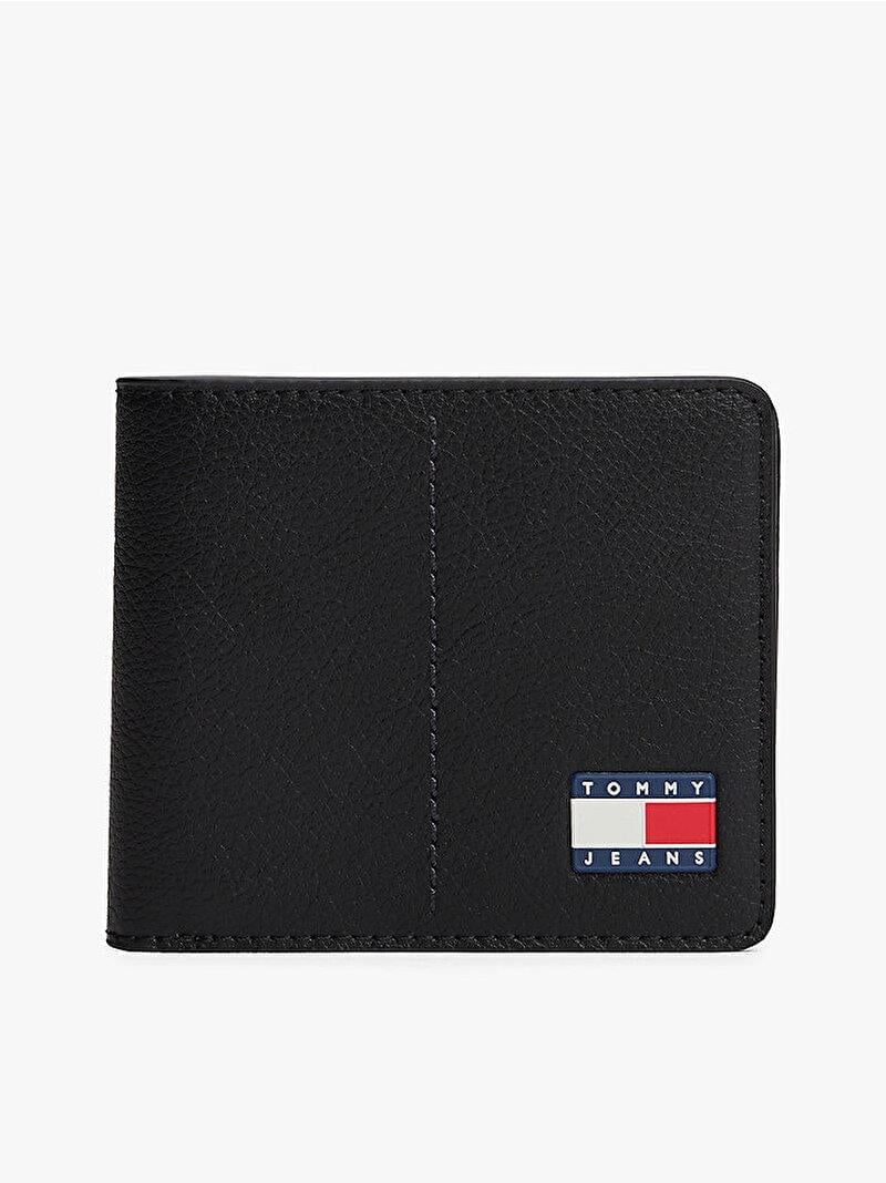 Tommy Hilfiger Tommy Hilfiger Erkek Ekstra Kart Bölmeli Dikiş Detaylı TH Bayrak Logolu RFID Korumalı Siyah Cüzdan AM0AM13699-BDS