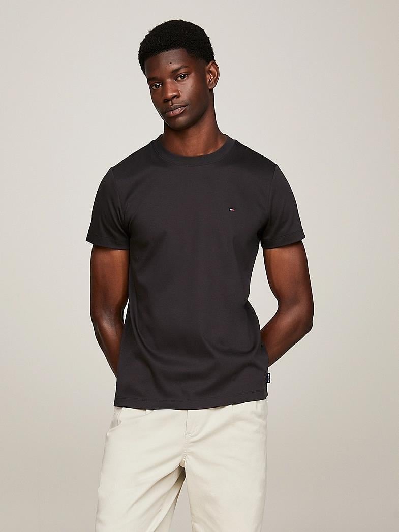 Tommy Hilfiger Tommy Hilfiger Erkek Marka Logolu Pamuklu Günlük Kullanım Siyah T-Shirt MW0MW33202-BDS