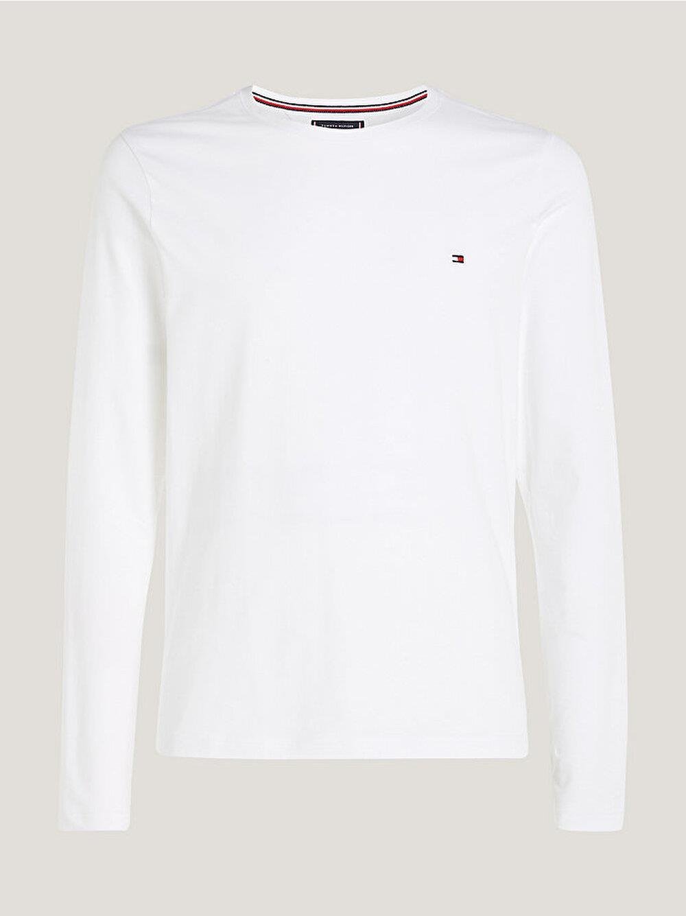 Tommy Hilfiger Tommy Hilfiger Erkek Marka Logo Detaylı Kısa Kollu Yuvarlak Yakalı Beyaz T-Shirt MW0MW10804-YBR