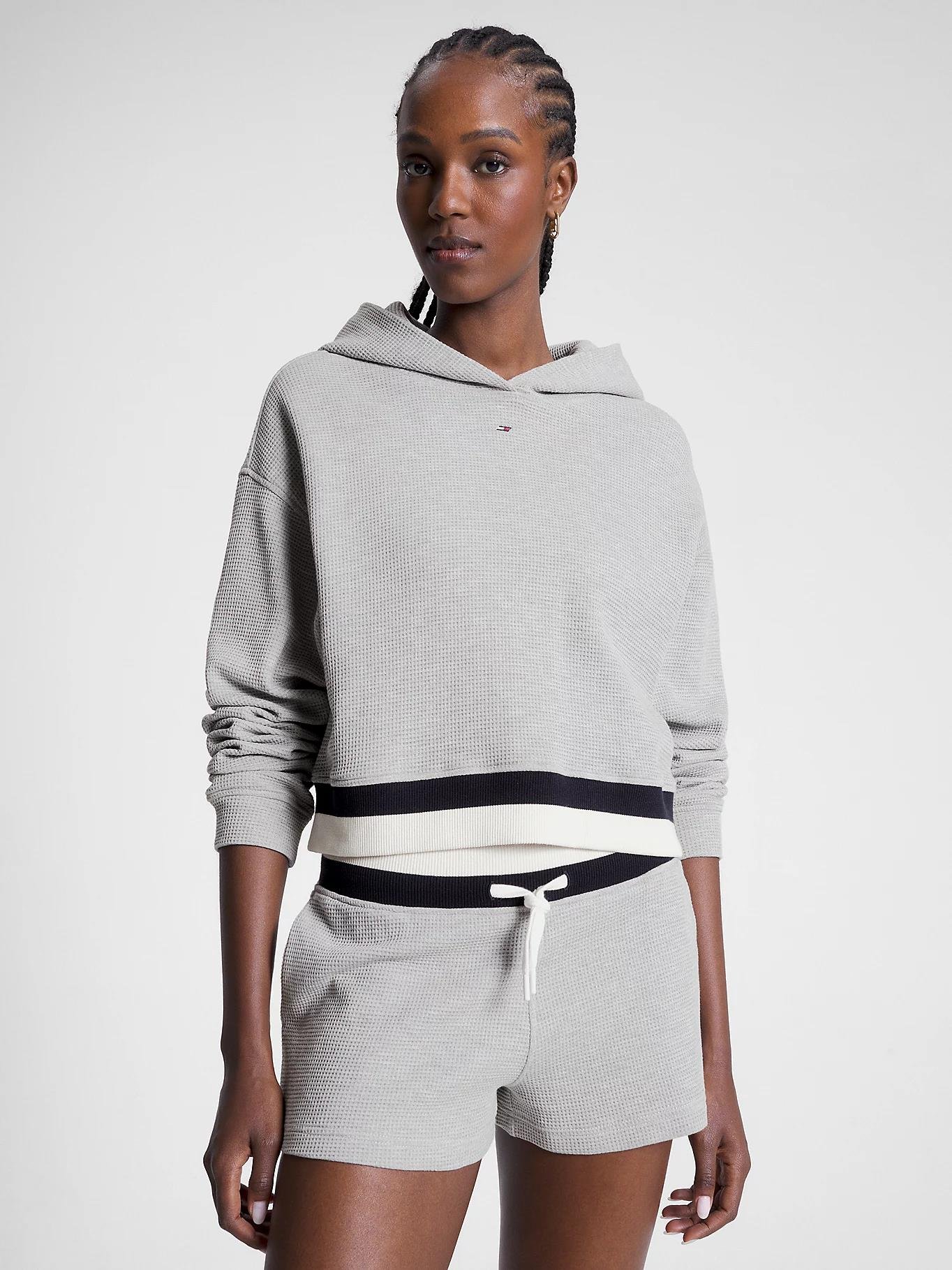Tommy Hilfiger Tommy Hilfiger Kadın Logolu Desenli Uzun Kollu Günlük Kullanım Gri Sweatshirt S10S101718-PKH