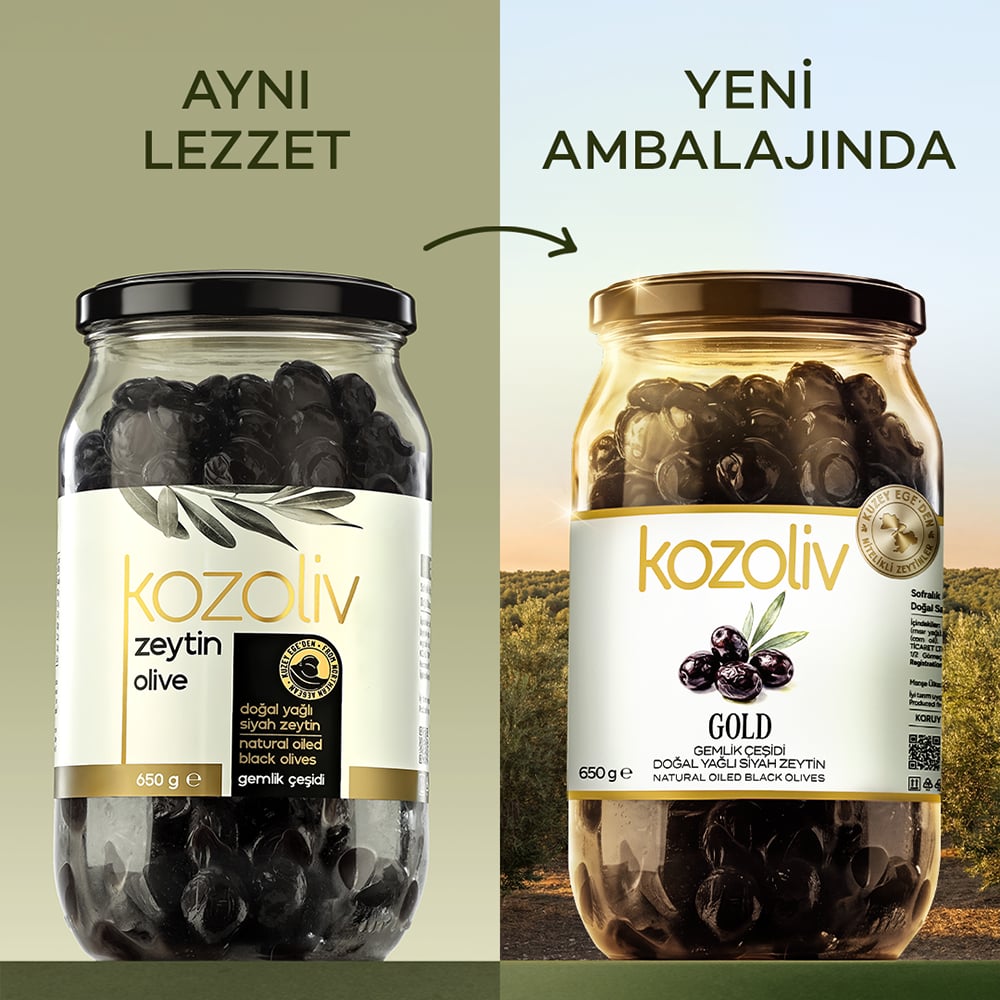 Natural Gemlik Variety Oily Black Olives 650 gr Glass Jar Black Olives