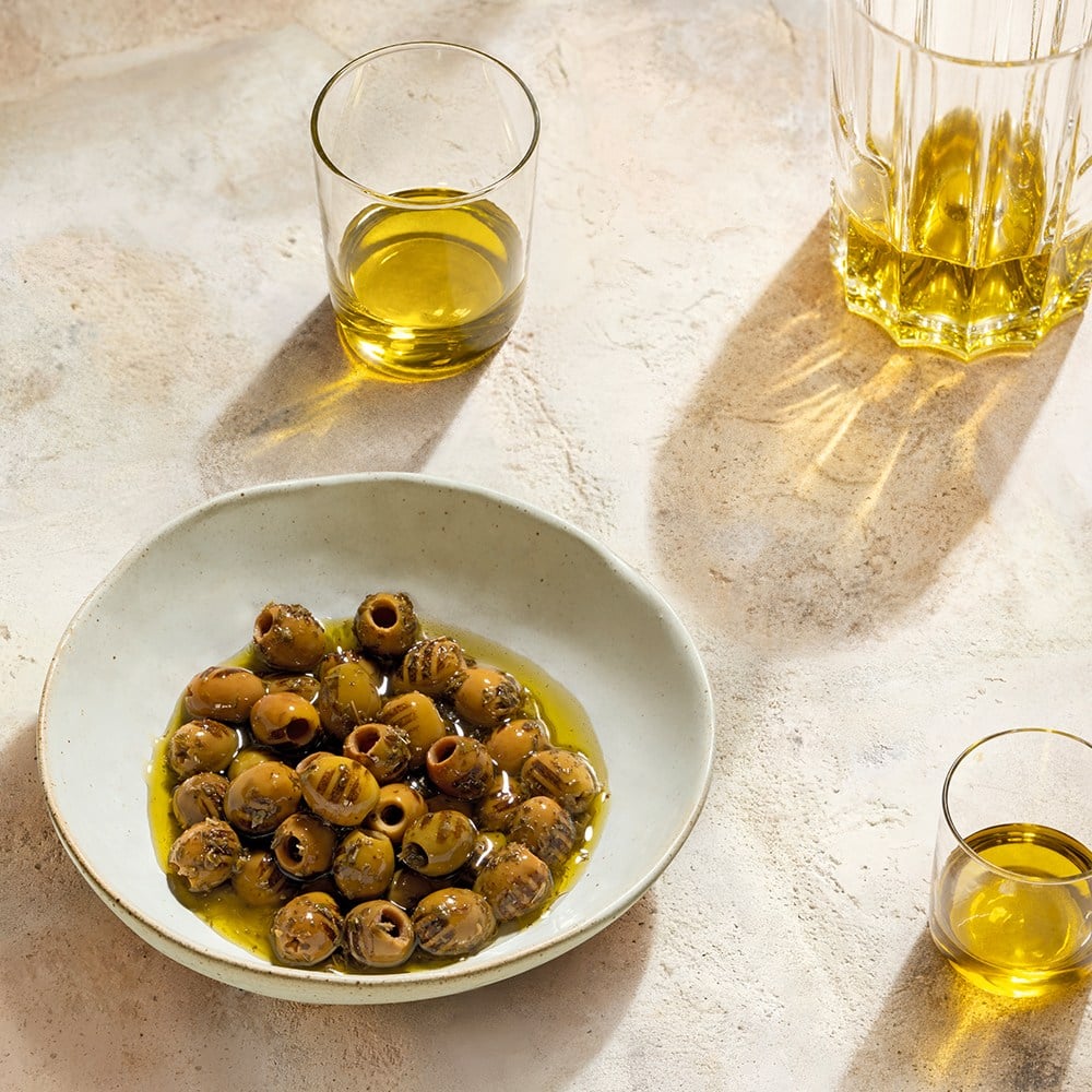 Izgara Baharatlı Çekirdeksiz Doğal Yeşil Zeytin 300 gr Green Olives