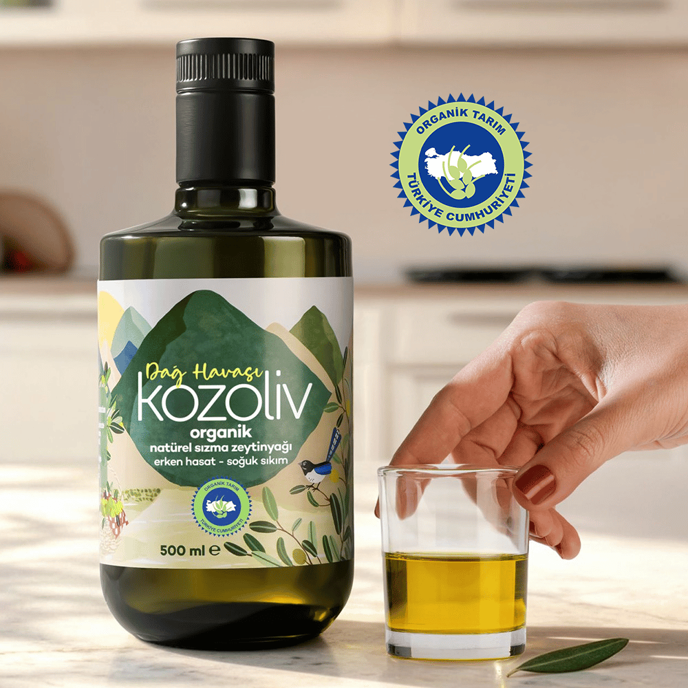 Organik Erken Hasat Soğuk Sıkım Zeytinyağı - İçimlik - Anne & Bebek & Çocuk - Dağ Havası 500ml Erken Hasat Natürel Sızma Zeytinyağı