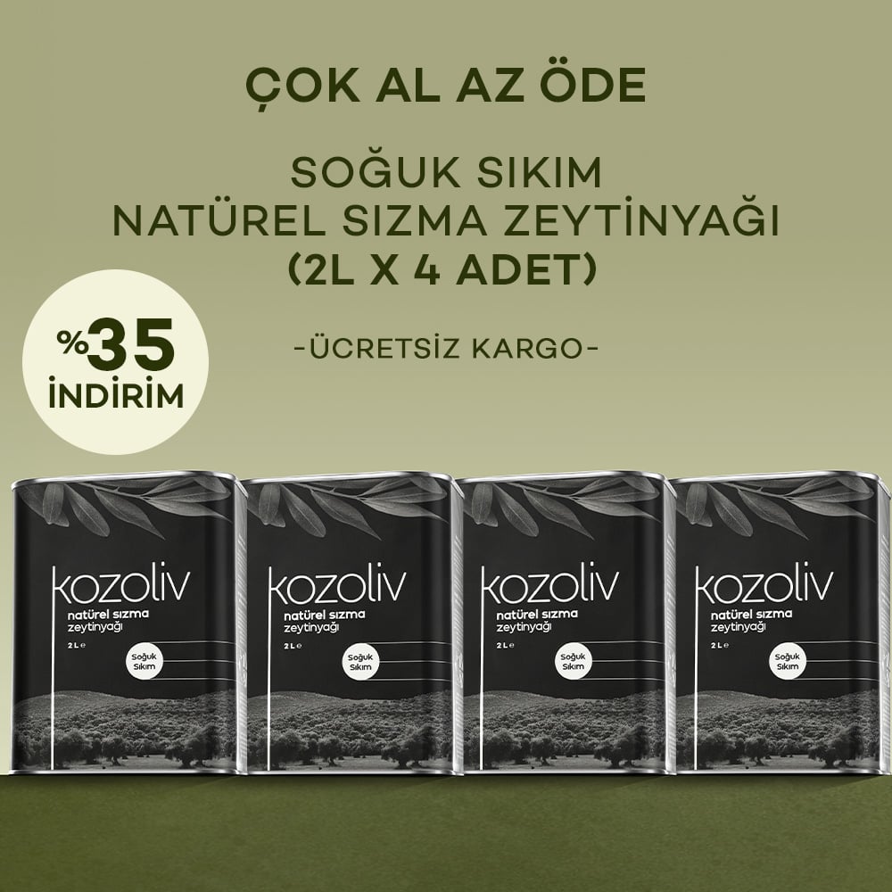 Soğuk Sıkım Natürel Sızma Zeytinyağı 4'lü 2 LT Soğuk Sıkım Natürel Sızma Zeytinyağı