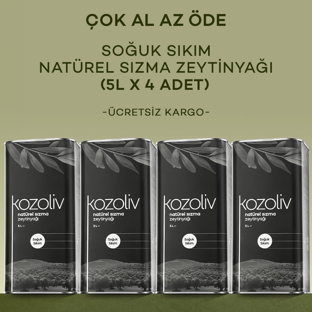 Soğuk Sıkım Natürel Sızma Zeytinyağı 4'lü 5 LT  Soğuk Sıkım Natürel Sızma Zeytinyağı