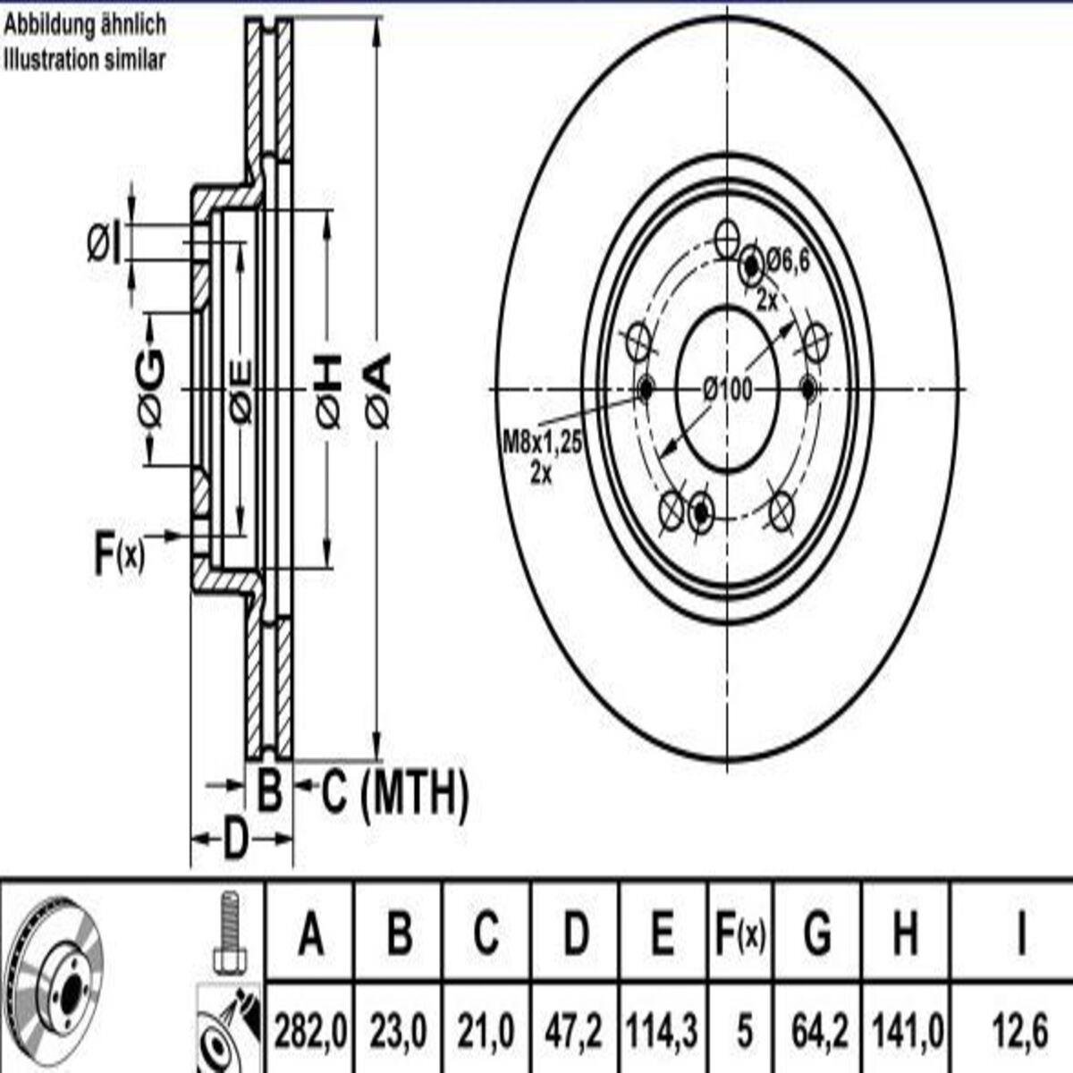 FREN DISK ON HAVA KANALLI 282-5 ( HONDA: CR-V 02 -  / HONDA: CIVIC VIII 07 - 11) 
