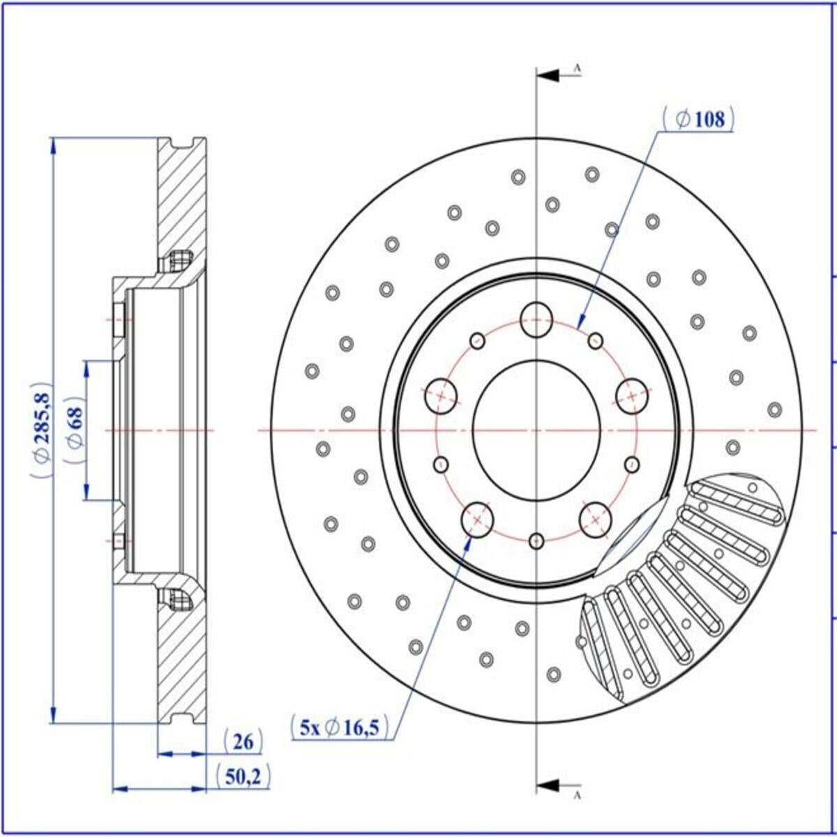 FREN DISK ON HAVA KANALLI 285,5-5 ( VOLVO: S60 S80 V70 XC70 99 - 09 )PERFORMANS