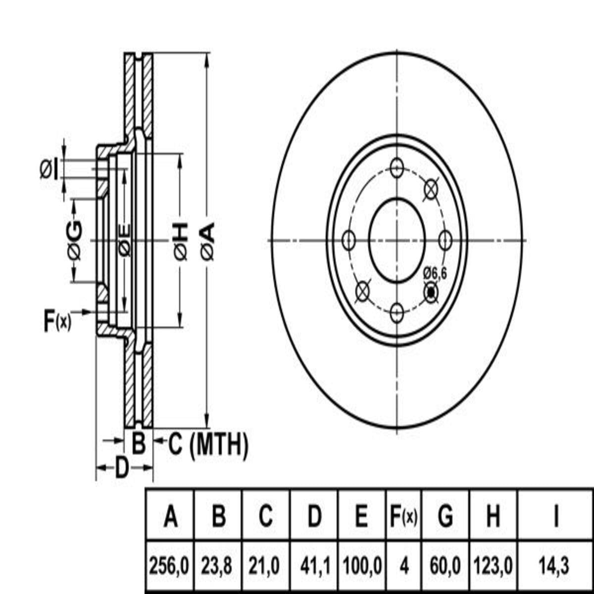 FREN DISK ON HAVA KANALLI 256-4 ( OPEL: ASTRA G ZAFIRA 98 - 02 )