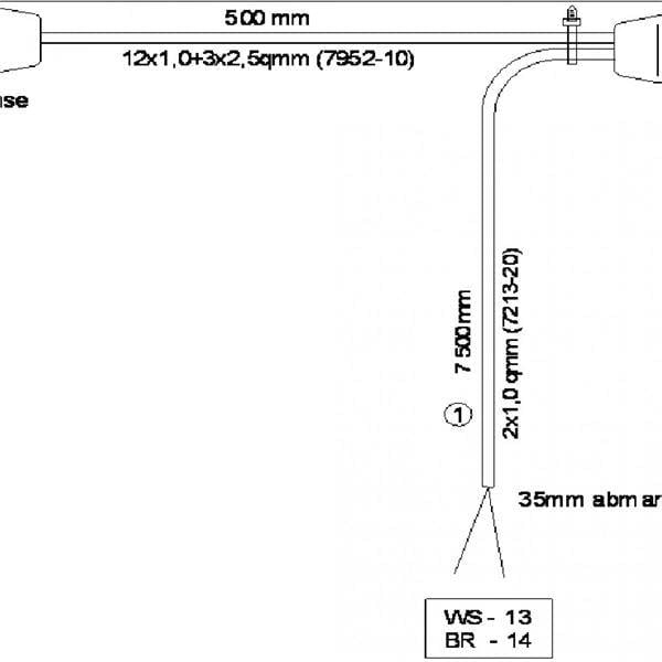 ARA ÇIKIŞ KABLOSU  - 7,5 m -  2×1qmm