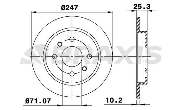 ARKA FREN DISK AYNASI P106 P206 P306 XSARA XSARA II ZX SAXO 1.8 2.0 2.0I 2.0GTI (HAVA SOGUTMASIZ)