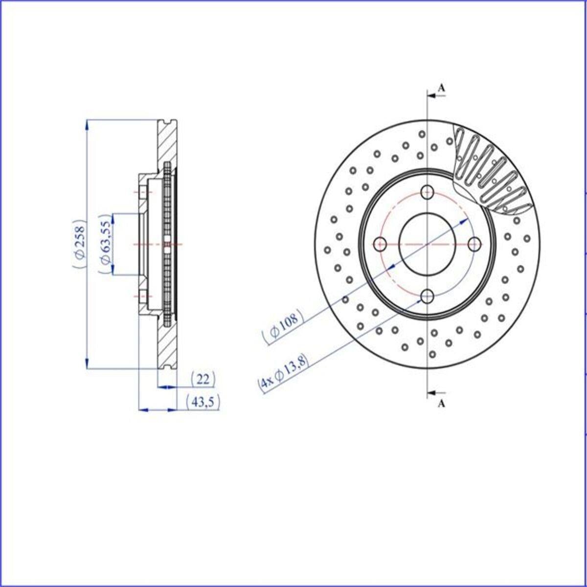 FREN DİSKİ ÖN (258MM)( FORD : FOCUS 98-02 - FİESTA 02- ) ( MAZDA 2 03- )PERFORMANS