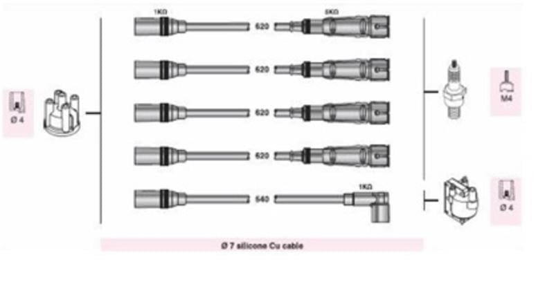 BUJI KABLOSU AUDI 80 100 A4 1.6 8V ABB AUD (AAU279)
