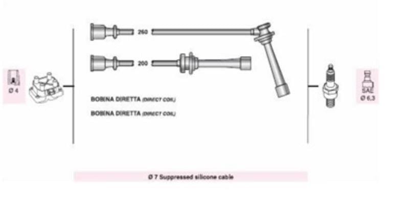 BUJI KABLOSU CREDOS 1.8 DOHC 2 CABLE (AKI020)