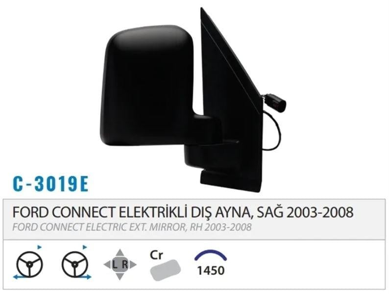 DIŞ DİKİZ AYNASI ELEKTRİKLİ ISITMALI ÇİFT CAM SAĞ CONNECT 02-08 M003.3021