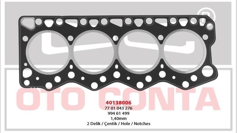 FİAT DUCATO 2.5 TD TDI SİLİNDİR KAPAK CONTA 1.40MM Ø95.3MM 8140.27 8140.47