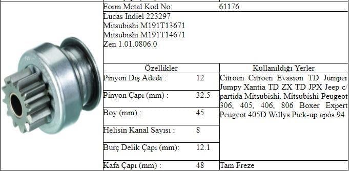 FM.61176 CLIO CITR. MARŞ DİŞLİSİ 12 DIS