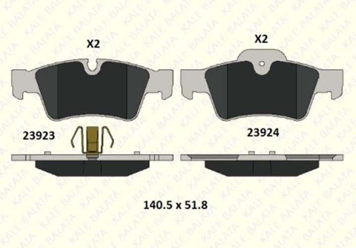 FREN BALATASI ARKA MERCEDES G SERİSİ (W463) M SERİSİ (W164) R SERİSİ (W251 V251) 23923 179 05 MSH KD11 2392317905MSHKD11