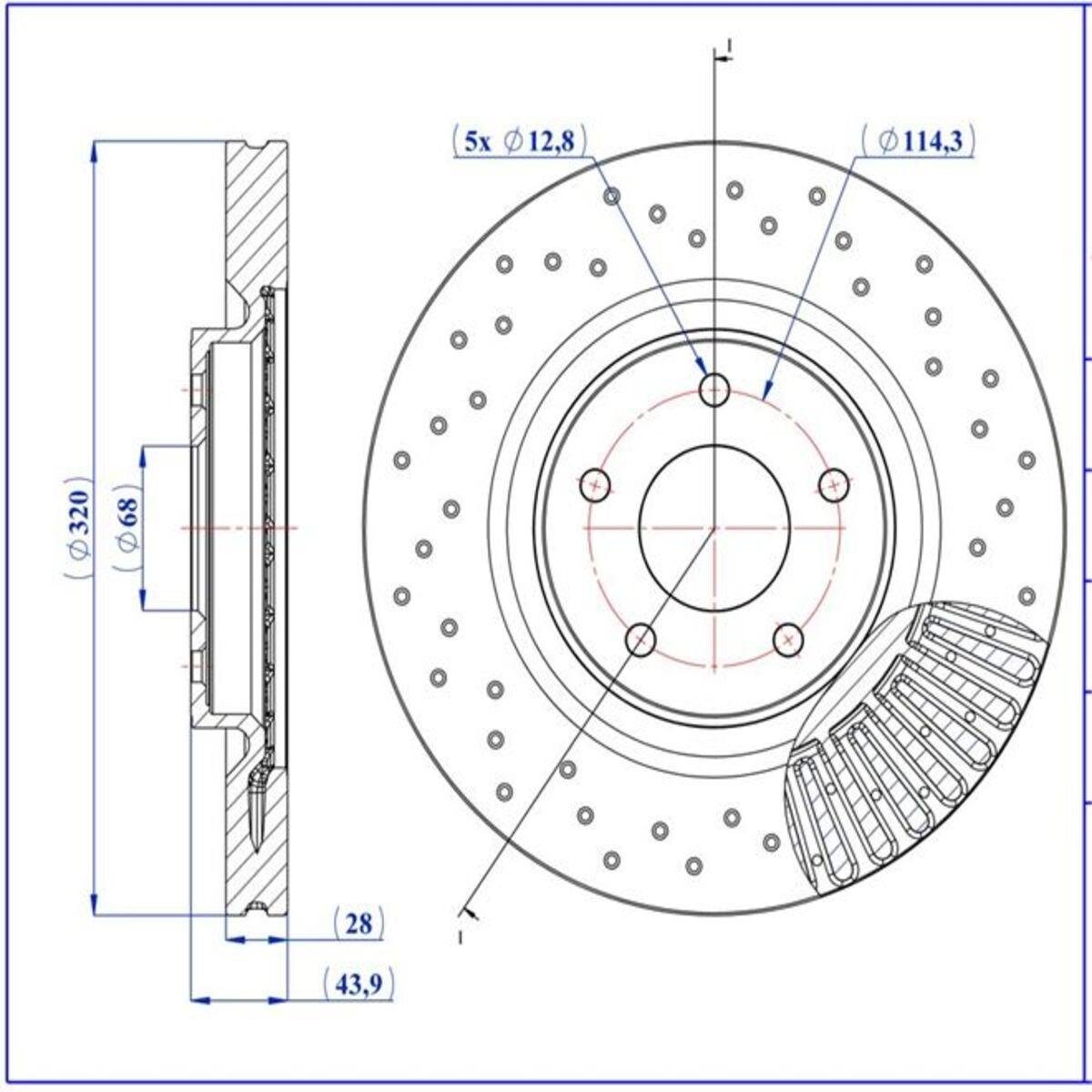 FREN DISKI ON [320 /28-26 MM] (NISSAN X-TRAIL 1.6 DCI 14-/ X-TRAIL 1.6 DIG 15-)PERFORMANS