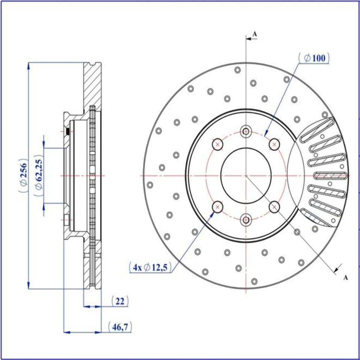 FREN DISKI ON HAVALI (256-4)-(HYUNDAI: ACCENT-ERA 0711/I20 0811/RIO 0511 )PERFORMANS