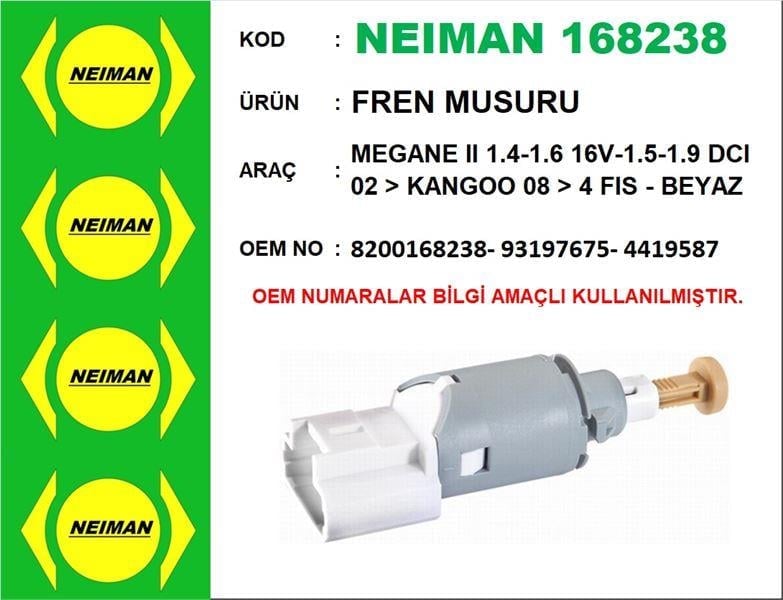 FREN MUSURU MEGANE II 1.4-1.6 16V-1.5-1.9 DCI 02 > KANGOO 08 > 4 FIS - BEYAZ