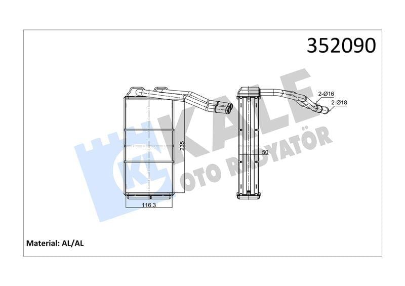 KALORİFER FREELANDER 1.8 16V 2.0 TD4 97> JEF100150