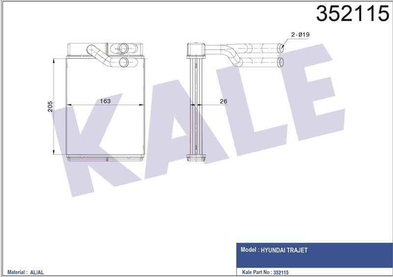 KALORİFER HYUNDAI TRAJET 2.0 CRDİ 2.0 16V 2.7 V6 24V 99> 972273A000