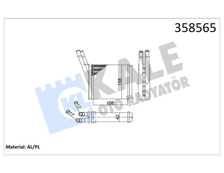 KALORİFER RADYATÖRÜ ISUZU D-MAX I / SPACECAB / TFR /TFS / TROOPER II / TROOPER III - OPEL CAMPO / MONTEREY A