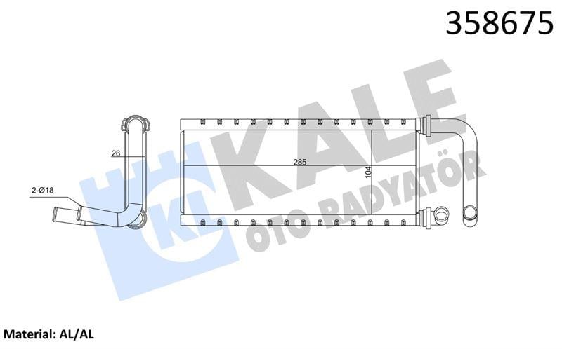 KALORİFER RADYATÖRÜ ISUZU NPR 75 BORULU 26MM BRAZI NG AL/AL