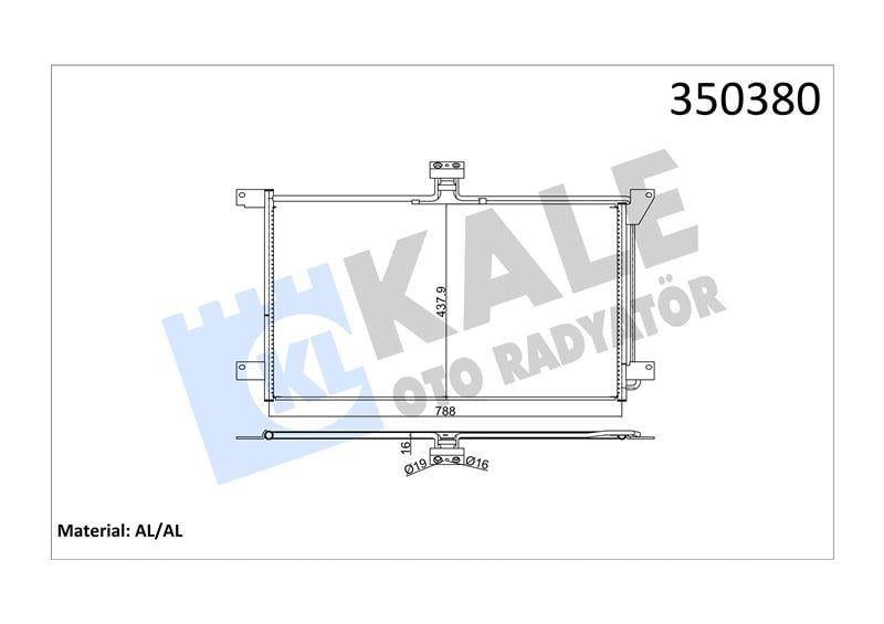 KLİMA RADYATÖRÜ SCANIA SCANIA 4 SERİSİ 94D,94,114, 124,144,164 C/G/L T94,T114,T124,T144 C/G/L 95=> KURUTUCUSUZ AL/BRZ 768×437,9×16