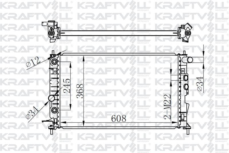 MOTOR RADYATORU (608×358×22) VECTRA B 95-> OTOMATIK> BRAZING