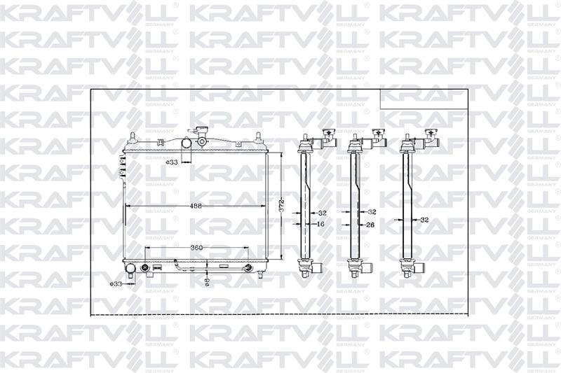 MOTOR SU RADYATORU HYUNDAI GETZ 02> BENZINLI OTOMATIK (370X488X26)