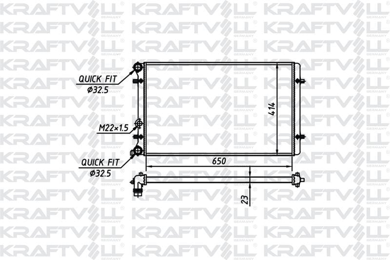 MOTOR SU RADYATORU (MEKANIK) GOLF IV BORA OCTAVIA 1,6 AKL BCB BFQ 97>05 (650*414*22)