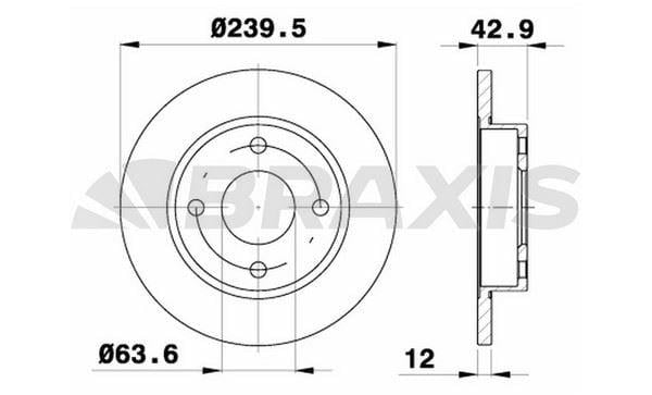 ON FREN AYNASI FIESTA III / IV 89>000 FORD KA 96>00 MAZDA 121 III 96>03 OLCU : (240 X 12 * 4B)