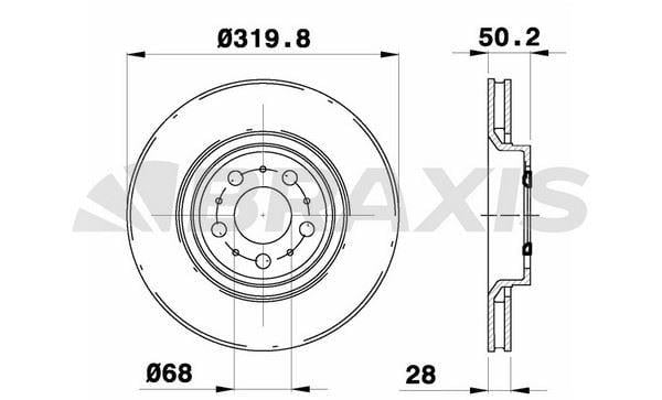 ON FREN DISK AYNASI HAVALI  S60 00>10  S80 00> 10  V70 01> 10  XC70 02> 10 S80 I (184) 00>06