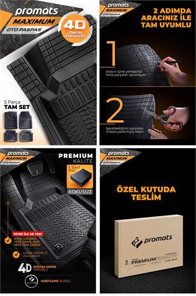PASPAS 4D EXTRA DERİN HAVUZLU MAXİMUM SİYAH SABİTLEME KLİPSLİ