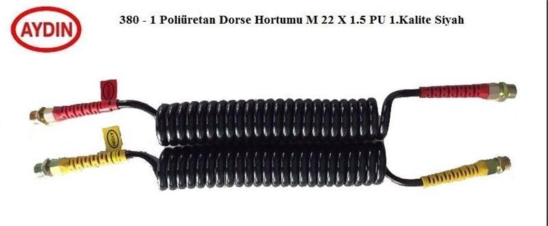 Poliüretan Dorse Hortumu M22x1,5 PU 1 Kalite Siyah