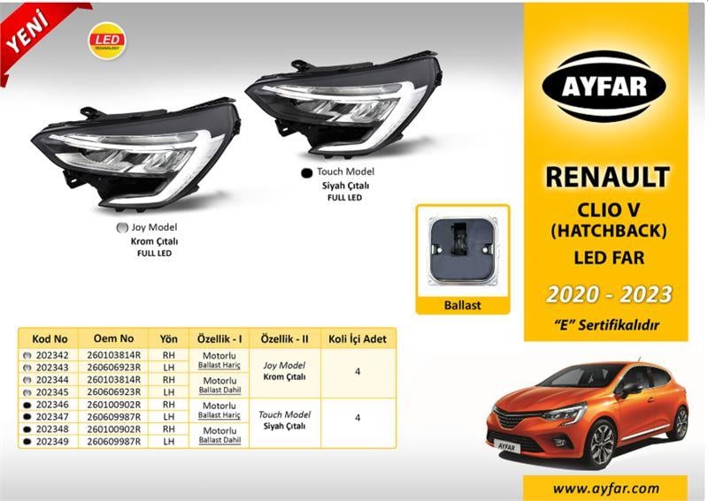 R.CLIO V HATCBACK (2020›2023) FAR KROM ÇITALI MOTO (BALLAST BEYİN HARİÇ) SAĞ