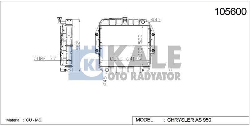 RADYATOR CHRYSLER AS 950 INTC. YM. 4 SIRA PA GB