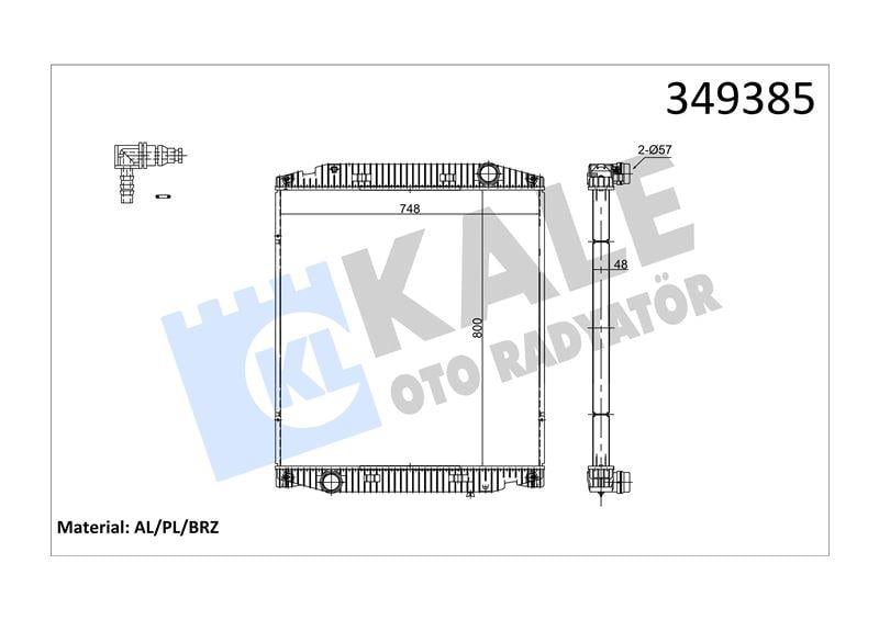 RADYATOR IVECO TRUCKS IVECO STRALIS 02=> EUROTRAKK ER (E38, E44) 00<04 TRAKKER 04=> (MT) (ÇERÇEVESİZ) AL/BRZ 800×748×48