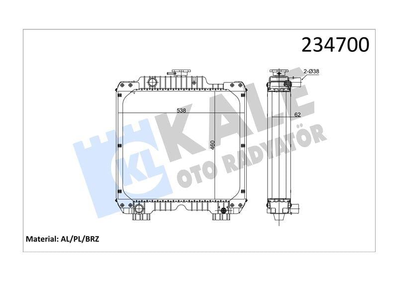 RADYATOR NEWHOLLAND TD75-95 AL/BRZ