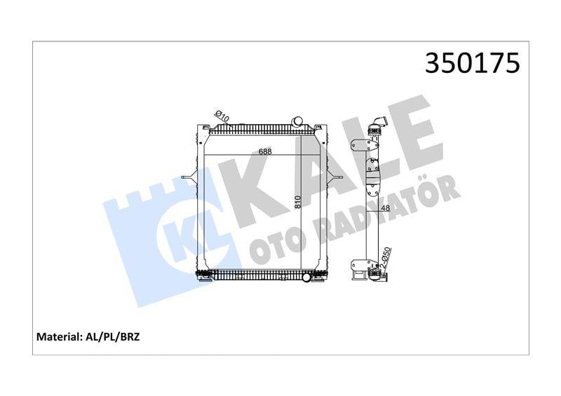 RADYATOR RENAULT TRUCKS RENAULT TRUCKS PREMIUM 2 3 70,380,410,430,450,460 05=> (MT) (ÇERÇEVELİ) AL/BRZ 810×688×48