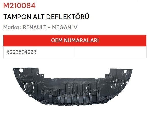 TAMPON ALT DEFLEKTÖRÜ MEGANE IV