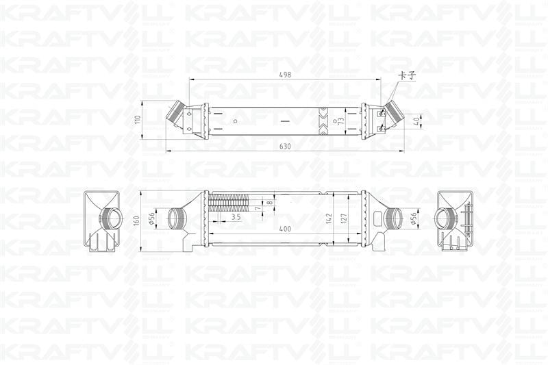 TURBO INTERCOOLER RADYATORU TRANSIT V184 2,4TDCI 135PS / 140PS 01>06 V347 06>07 ARKADAN CEKER