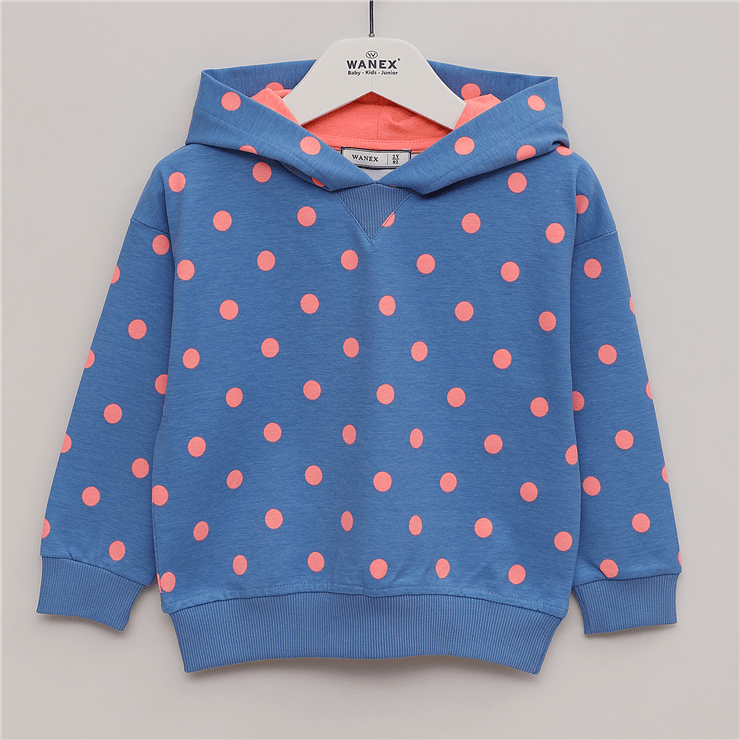 Kız Çocuk Uzun Kol İnce Kapüşonlu Sweatshirt - 32613