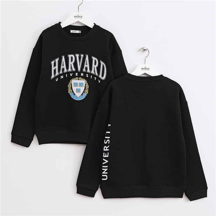 Erkek Çocuk Şardonlu Uzun Kol Kalın Bisiklet Yaka Sweatshirt - 16213