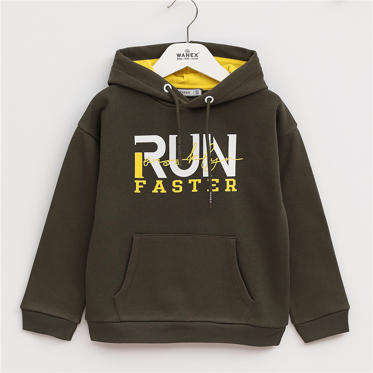 Erkek Çocuk Uzun Kol Kalın Kapüşonlu Sweatshirt - 16014