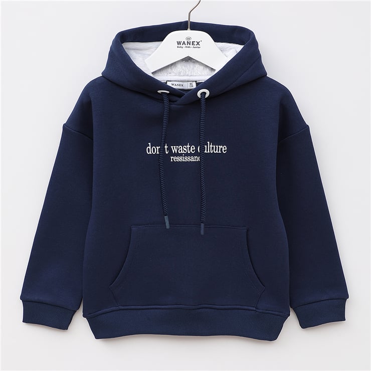 Erkek Çocuk Uzun Kol Kalın Kapüşonlu Sweat - 16657